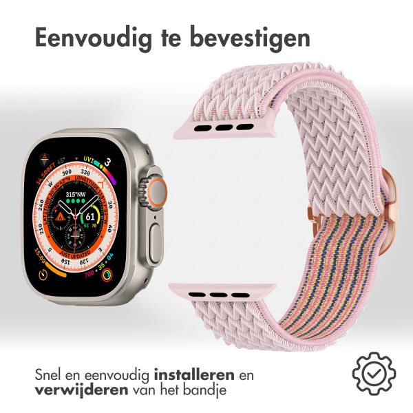 imoshion Elastisch nylon bandje Apple Watch Series 1 t/m 10 / SE / Ultra (2) (44/45/46/49 mm) - Roze