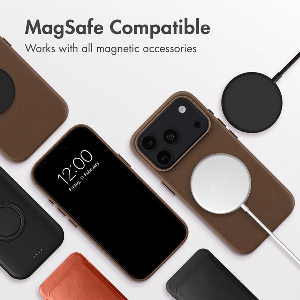 Accezz Leather Case with MagSafe Apple iPhone 18 Pro Max / 17 Pro Max - Coffee Brown