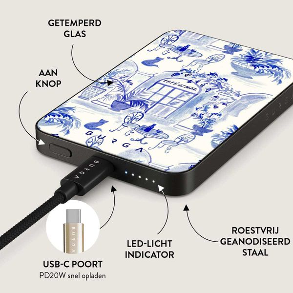 Burga Magnetic Powerbank 5.000 mAh - MagSafe en Qi2 - Sobremesa / Gunmetal