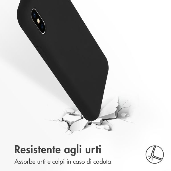 Accezz Liquid Silicone Backcover Apple iPhone X / Xs - Zwart