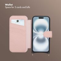 Selencia Riva Bookcase with MagSafe and phone strap Apple iPhone 16 - Old Pink