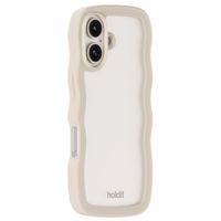 Holdit Wavy Case iPhone 16 - Light Beige / Transparent