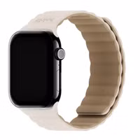 Holdit Siliconen bandje magneet Apple Watch Series 1 - 9 / SE (38/40/41 mm) | Series 10 / 11 (42 mm) - Light Beige / Beige