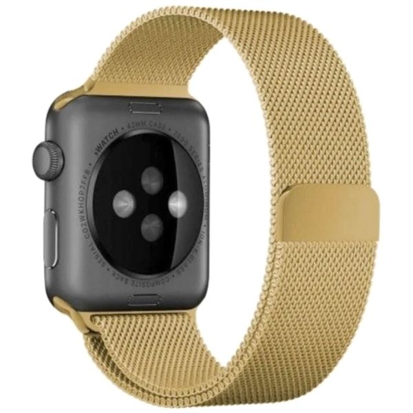 WiWu Milanese band Apple Watch Series 1 t/m 9 / SE (38/40/41 mm) | Series 10 / 11 (42 mm) - Goud