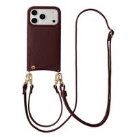 Selencia Nova Telefoonhoes met Koord en Pashouder Apple iPhone 17 Pro - Bold Burgundy