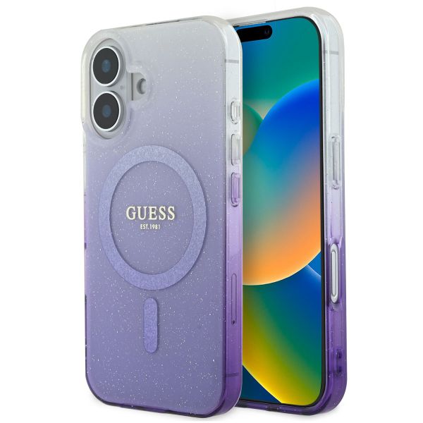 Guess MagSafe IML Glitter Gradient Case iPhone 16 - Purple