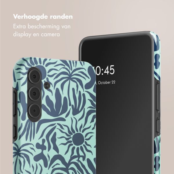 Selencia Vivid Tough Backcover Samsung Galaxy A55 - Tropical Vibes Light Blue