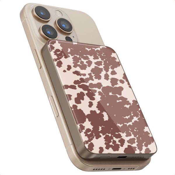 Selencia Vivid MagSafe Powerbank 5.000 mAh - Draadloze Powerbank - MagSafe en Qi2 - Desert Gold / Country Moo'd