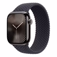 Apple Gevlochten solobandje Apple Watch | 44/45/46/49 mm - Maat 9 - Midnight