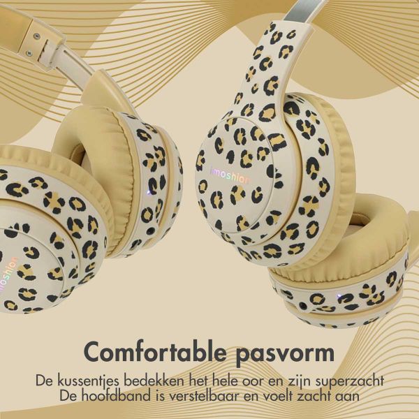 imoshion - Special Edition - Draadloze Kinderkoptelefoon LED Light - Met AUX kabel - Leopard