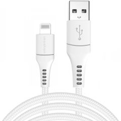 imoshion Lightning naar USB kabel iPhone 5 / 5s - MFi certificering - Gevlochten textiel - 3 meter - Wit