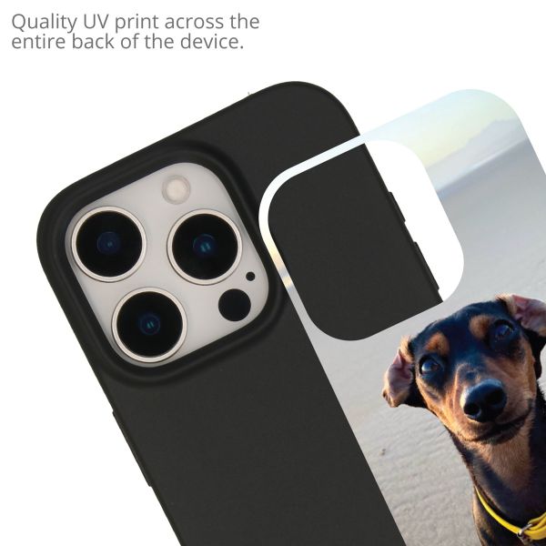 Ontwerp je eigen Apple iPhone 16 Pro Max gel hoesje - Zwart