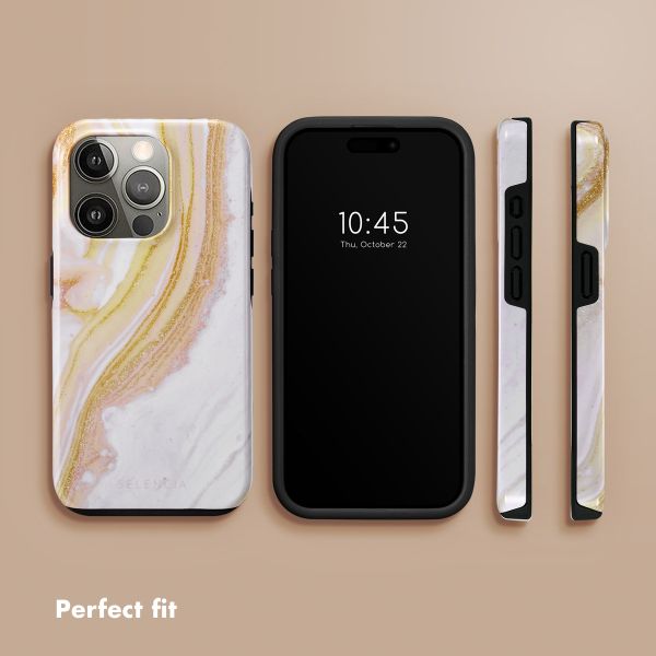 Selencia Vivid Back Cover Apple iPhone 15 Pro - Chic Marble Gold