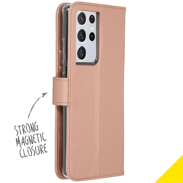 Accezz Wallet Softcase Bookcase Galaxy S21 Ultra - Rosé Goud