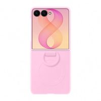 Samsung Silicone Magnet Cover Ring Samsung Galaxy Z Flip 8 - Roze