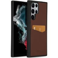 Accezz Premium Leather Card Slot Backcover Samsung Galaxy S22 Ultra - Bruin