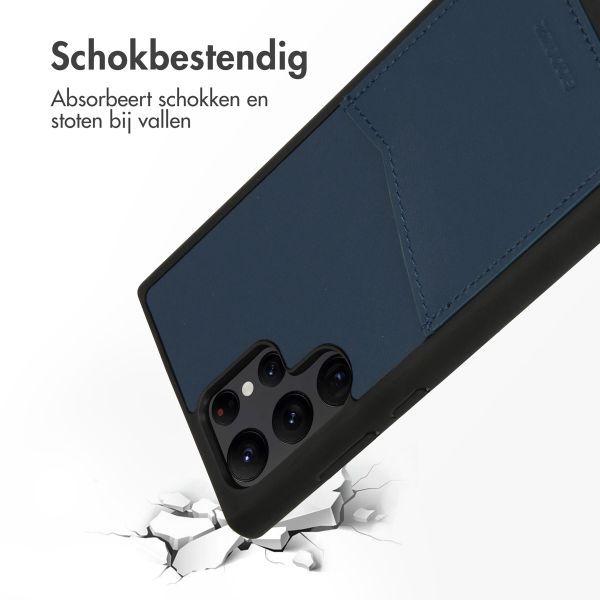 Accezz Premium Leather Card Slot Backcover Samsung Galaxy S22 Ultra - Donkerblauw