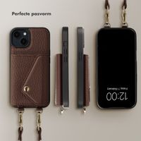Selencia Sera Telefoonhoes met Koord en Envelop Pashouder Apple iPhone 14 / 13 - Chocolate Brown