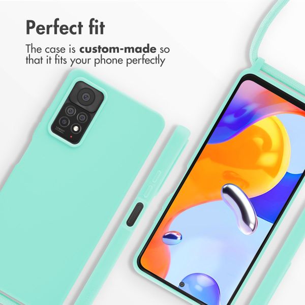 imoshion Siliconen hoesje met koord Xiaomi Redmi Note 11 Pro - Mintgroen