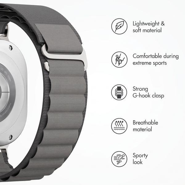 Accezz Nylon Alpine Band Samsung Galaxy Watch Ultra 2 (2026) / Ultra (2024/2025) - Dark Grey