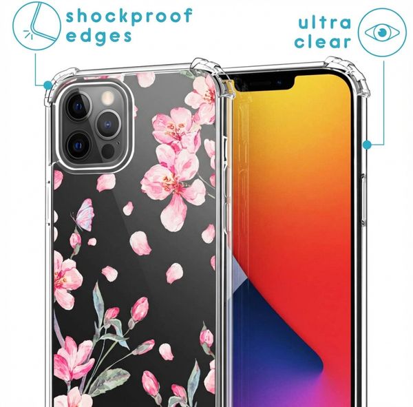 imoshion Design hoesje met koord Apple iPhone 12 Pro Max - Blossom Watercolor