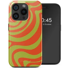 Selencia Vivid Backcover met MagSafe Apple iPhone 15 Pro - Wavy Swirl Orange Fern