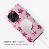 Selencia Vivid Backcover met MagSafe Apple iPhone 15 Pro - Stars Rubine Red Light Pink