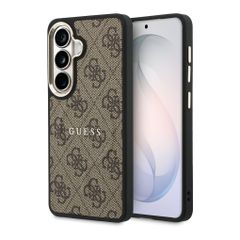 Guess 4G Leather Backcover met MagSafe Samsung Galaxy S26 - Gold Edge - Brown