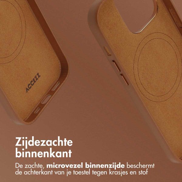 Accezz MagSafe Leather Backcover Apple iPhone 14 Pro - Sienna Brown