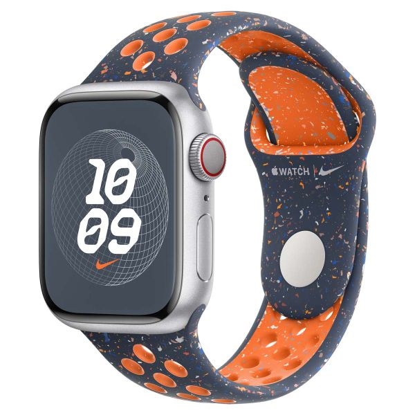 Apple Nike Sport Band Apple Watch Series 1 t/m 9 / SE (38/40/41 mm) | Series 10 (42 mm) - Maat S/M - Blue Flame