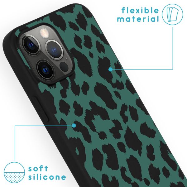 imoshion Design hoesje iPhone 13 Pro Max - Luipaard - Groen / Zwart