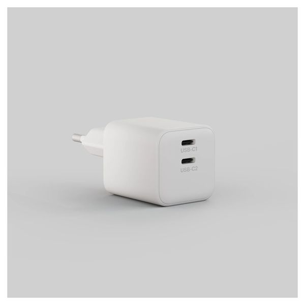 Zens Compact Oplader 2x USB-C 100W - Power Adapter - Wit