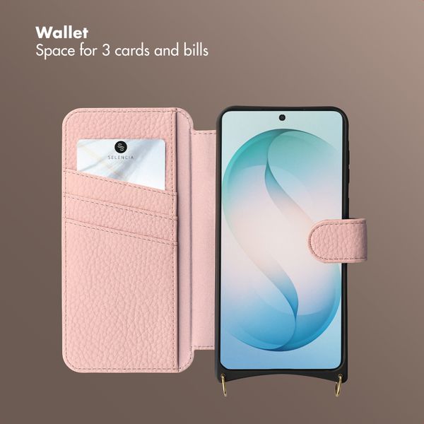 Selencia Riva Bookcase with MagSafe and phone strap Samsung Galaxy S26 Ultra - Old Pink