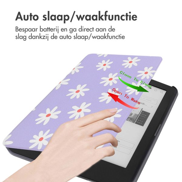 imoshion Design Slim Hard Case Bookcase Kobo Clara HD - Flowers Distance