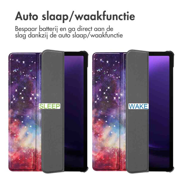 imoshion Design Trifold Bookcase Samsung Galaxy Tab S10 Lite / S9 11.0 inch / Tab S10 FE / S9 FE 10.9 inch - Space