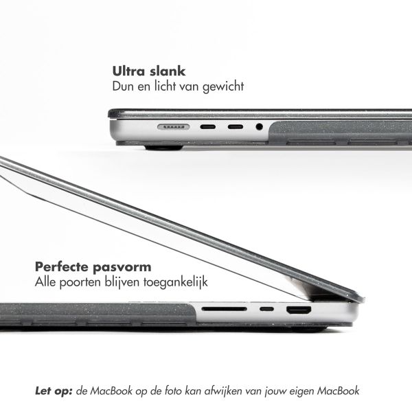 Selencia Glitter Cover Apple MacBook Air 13 inch (2022 / 2024 M3 chip / 2025 M4 chip) - Zwart