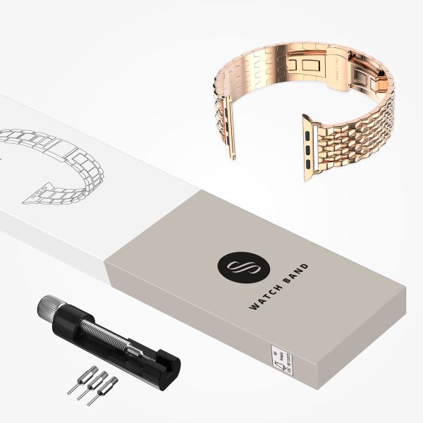 Selencia Steel Dragon Band Apple Watch | 44/45/46/49 mm - Rose Gold