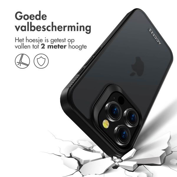 Accezz Rugged Frosted Backcover Apple iPhone 15 Pro - Zwart