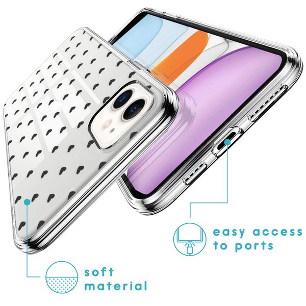 imoshion Design hoesje iPhone 11 - Hearts All Over Black