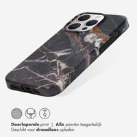 Selencia Aurora Fashion Backcover Apple iPhone 15 Pro - Duurzaam hoesje - 100% gerecycled - Zwart Marmer