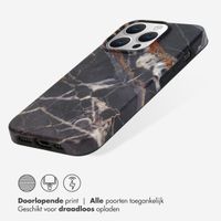 Selencia Aurora Fashion Backcover iPhone 15 Pro - Duurzaam hoesje - 100% gerecycled - Zwart Marmer