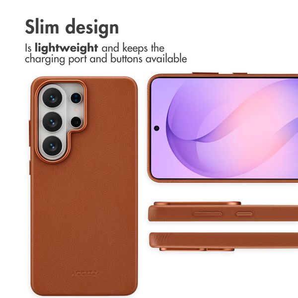 Accezz Leather Back Cover with MagSafe Samsung Galaxy S26 Ultra - Sienna Brown
