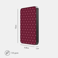 Selencia Vivid Powerbank 5.000 mAh - Draadloze Powerbank - Geschikt voor MagSafe en Qi - Black / Happy Dots Burgundy
