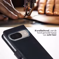 Selencia Echt Leren Bookcase Google Pixel 10 / 10 Pro - Zwart