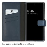Selencia Echt Leren Bookcase Samsung Galaxy S23 Ultra - Blauw