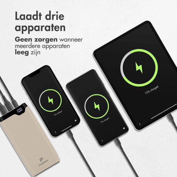 imoshion Powerbank 20.000 mAh - Quick Charge en Power Delivery - Sandstone
