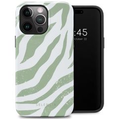 Selencia Vivid Backcover iPhone 14 Pro Max - Colorful Zebra Sage Green