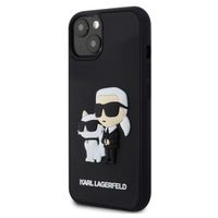 Karl Lagerfeld Karl & Choupette 3D Rubber Hardcase Backcover iPhone 15 - Zwart