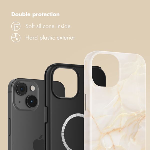 Selencia Vivid Back Cover with MagSafe Apple iPhone 14 - Golden Beige Marble