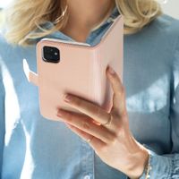 Selencia Echt Leren Bookcase Apple iPhone 12 (Pro) - Dusty Pink